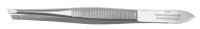 Hair Tweezers, Stainless steel, narrow/ at an angle, Premium