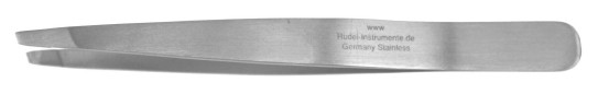 Hair Tweezers, stainless steel, smooth handle, at an angle, Premium